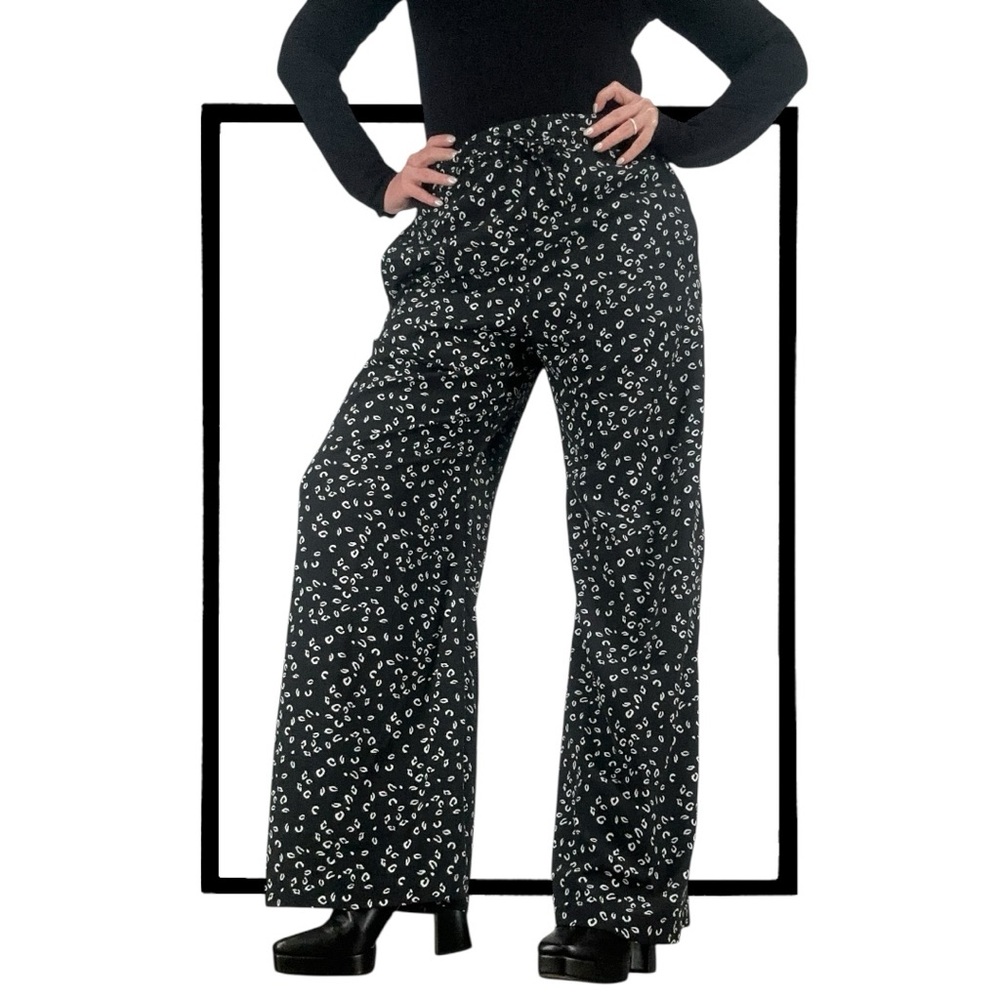 DIPPIN’ DAISY’S / Black & White Wide Leg Pants / Medium / Boho Goth Fairy Emo